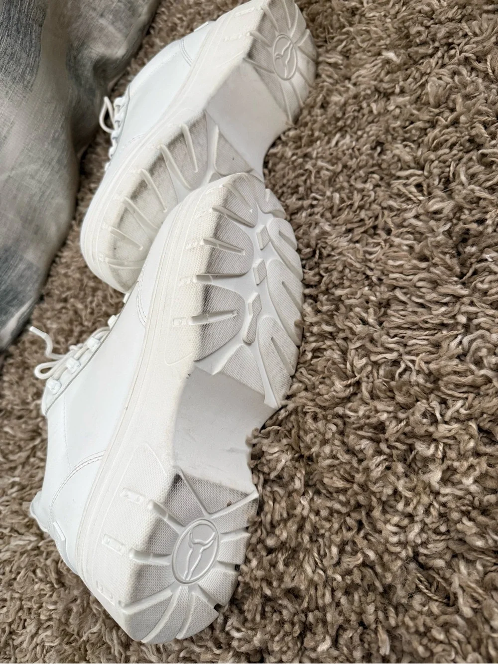 Windsor Smith All-White Platform Lace-Up Sneakers